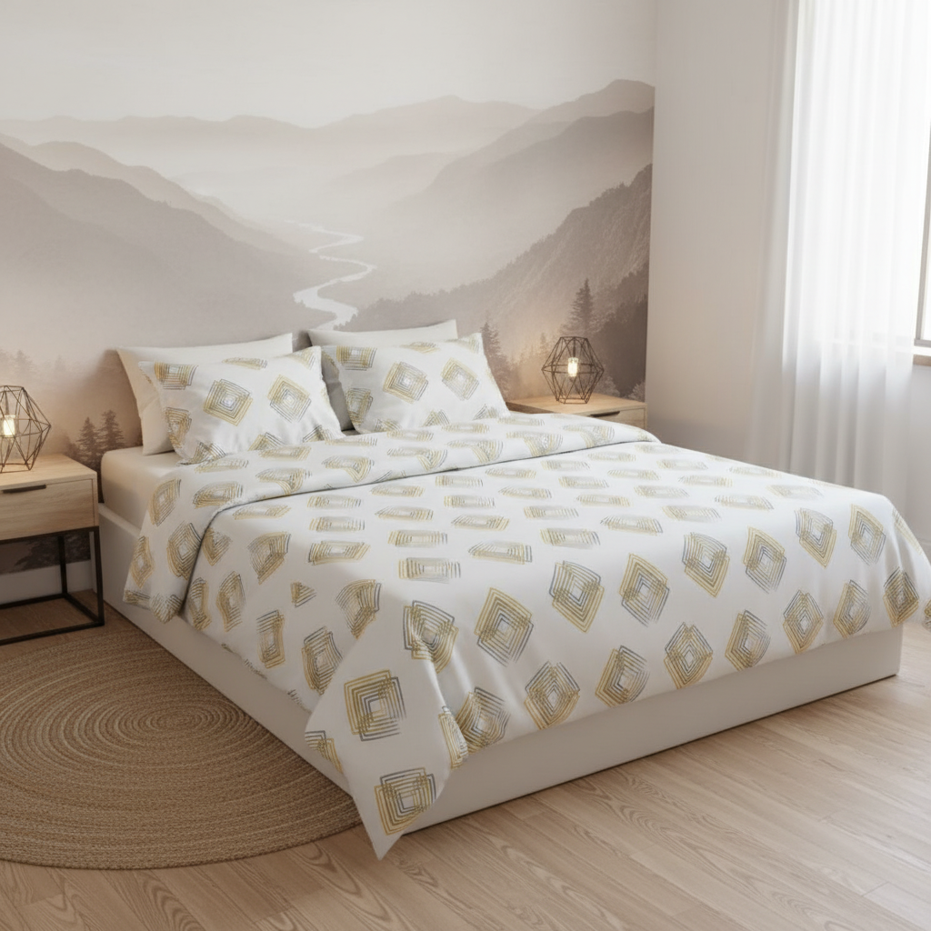 Altın Çizgili Modern Elmas Deseni